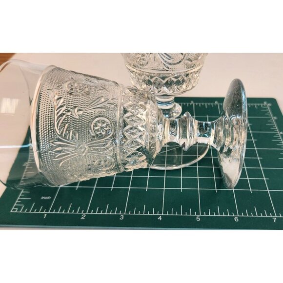 One Vintage Duncan Miller Sandwich Glass Water Goblets  8oz.  Pattern 41 - Picture 6 of 11